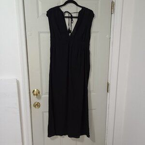 Kona Sol Maxi Dress Womens Black Sleeveless  Size M 100% Cotton Beach Sumer